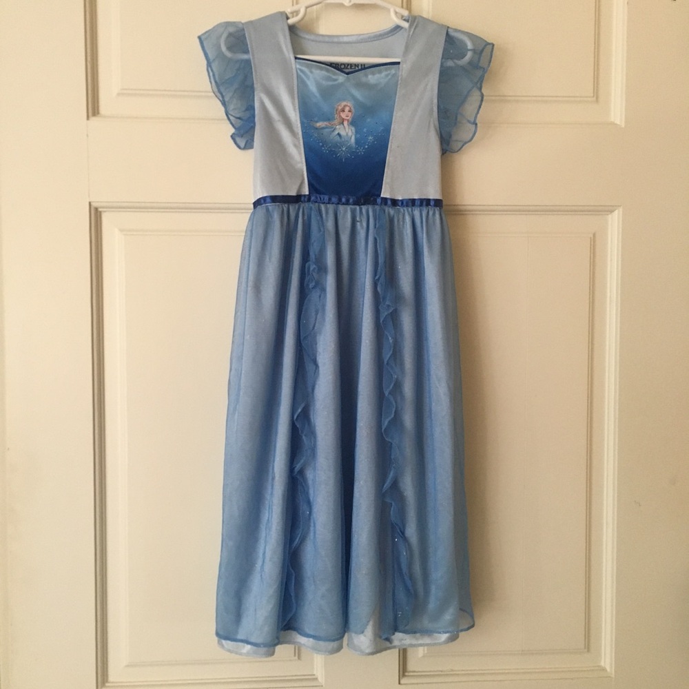 Disney Girls (5T) Dress Nightgown Blue Lightweight DressUp Costume Frozen 2
